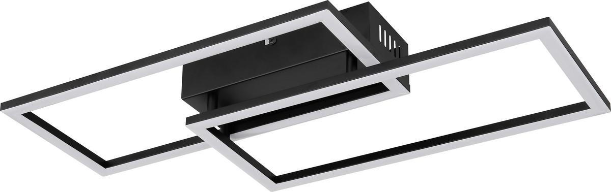 LED-Deckenleuchte Rufio max. 24 Watt - Opal/Schwarz, Modern, Kunststoff/Metall (52/24,2/6,2cm) - Premium Living