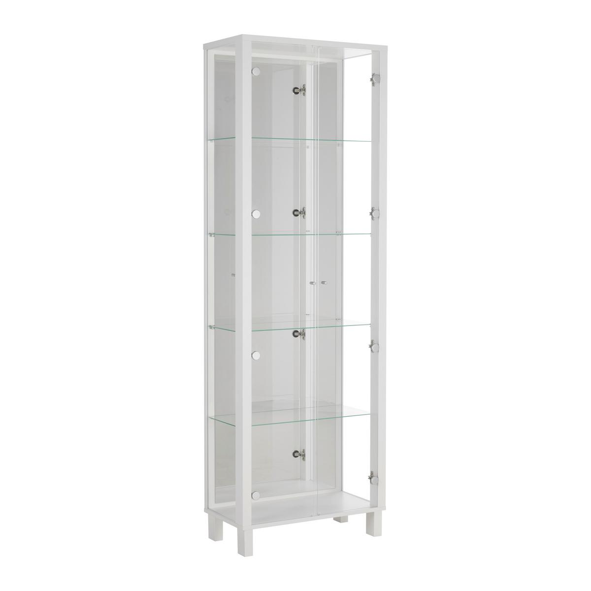 Vitrina Albi -Exklusiv- - bela, Moderno, kovina/steklo (62/189/33cm) - Mömax