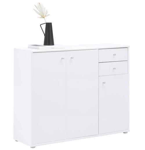 Komoda Tempra 2, Bela - bela/barve aluminija, Konvencionalno, umetna masa/leseni material (108,8/85,5/34,8cm) - Mömax