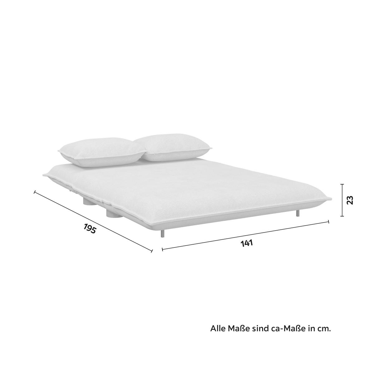 Schlafsofa Bella Beige Bouclé - Beige/Naturfarben, MODERN, Holz/Textil (141/77/85cm) - Bessagi Home