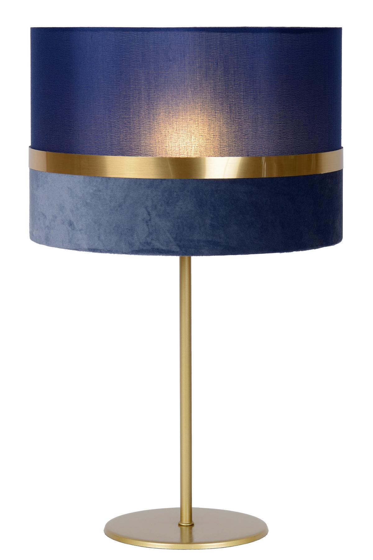Tischleuchte 10509/81/35 Extravaganza Tusse - Blau/Goldfarben, Design, Textil/Metall (30/30/50cm) - Lucide