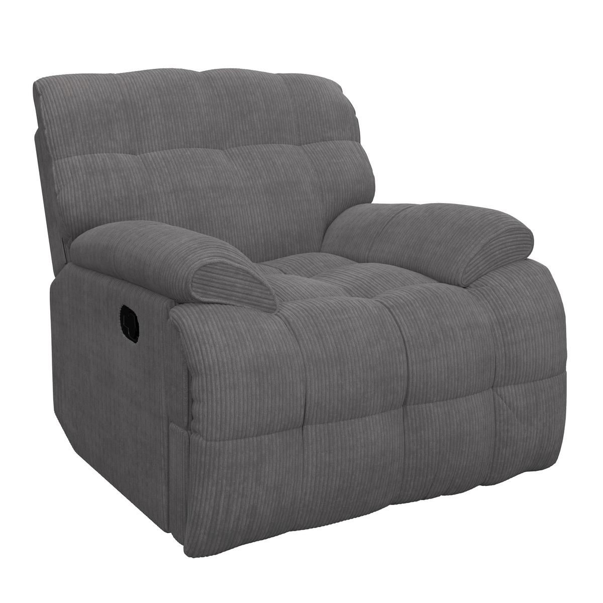 Sessel Natalie Dunkelgrau/Cord - Dunkelgrau/Schwarz, MODERN, Holz/Textil (98/94/106cm) - Bessagi Home