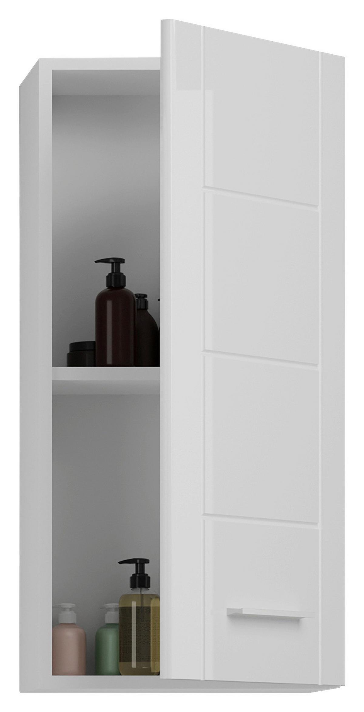 Hängeschrank Venice ca. 37x77 cm Weiß - Weiß Hochglanz, MODERN, Holzwerkstoff/Kunststoff (37/77/22cm) - MID.YOU