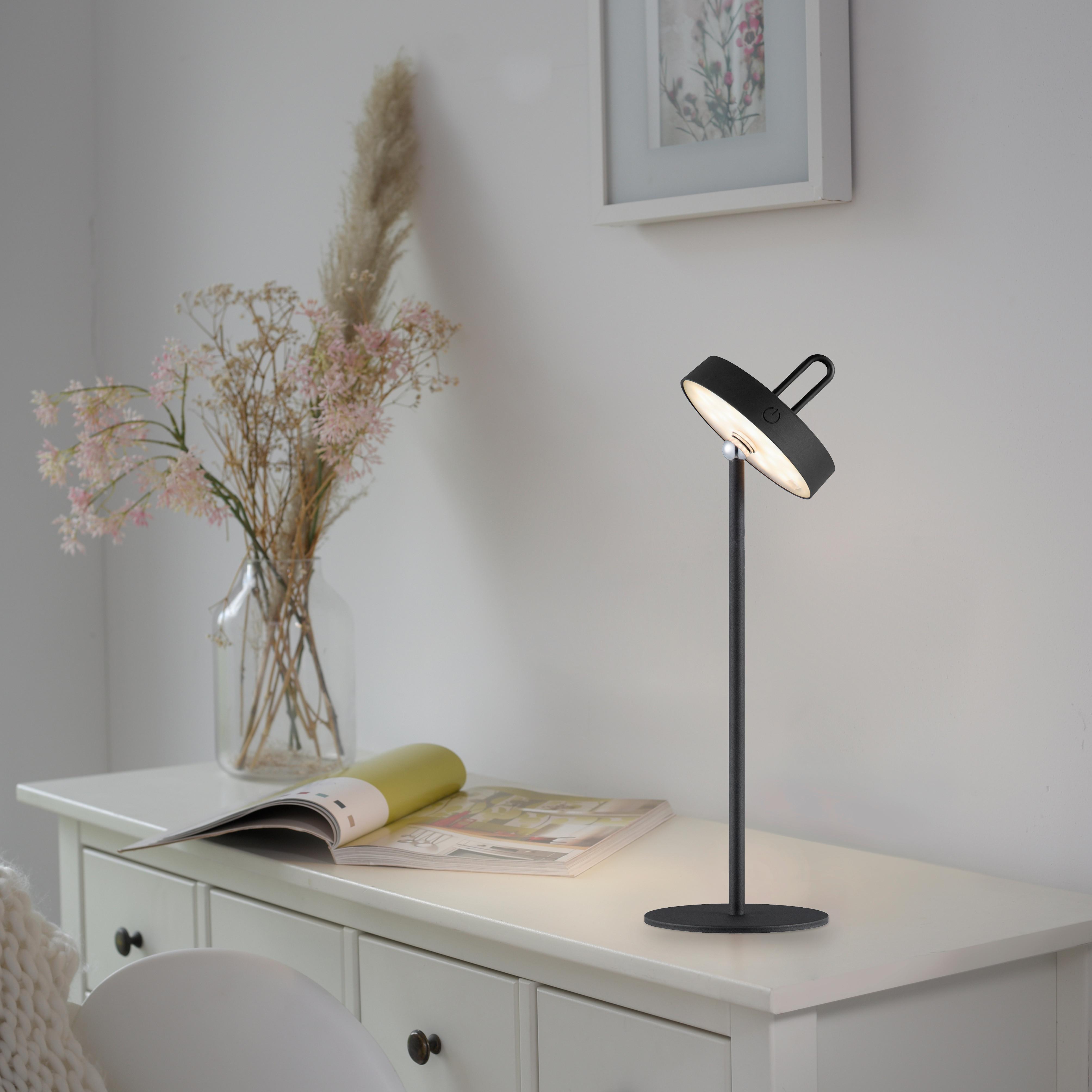 LED-Tischleuchte Amag Schwarz - Schwarz, MODERN, Kunststoff/Metall (13/13/46,8cm)