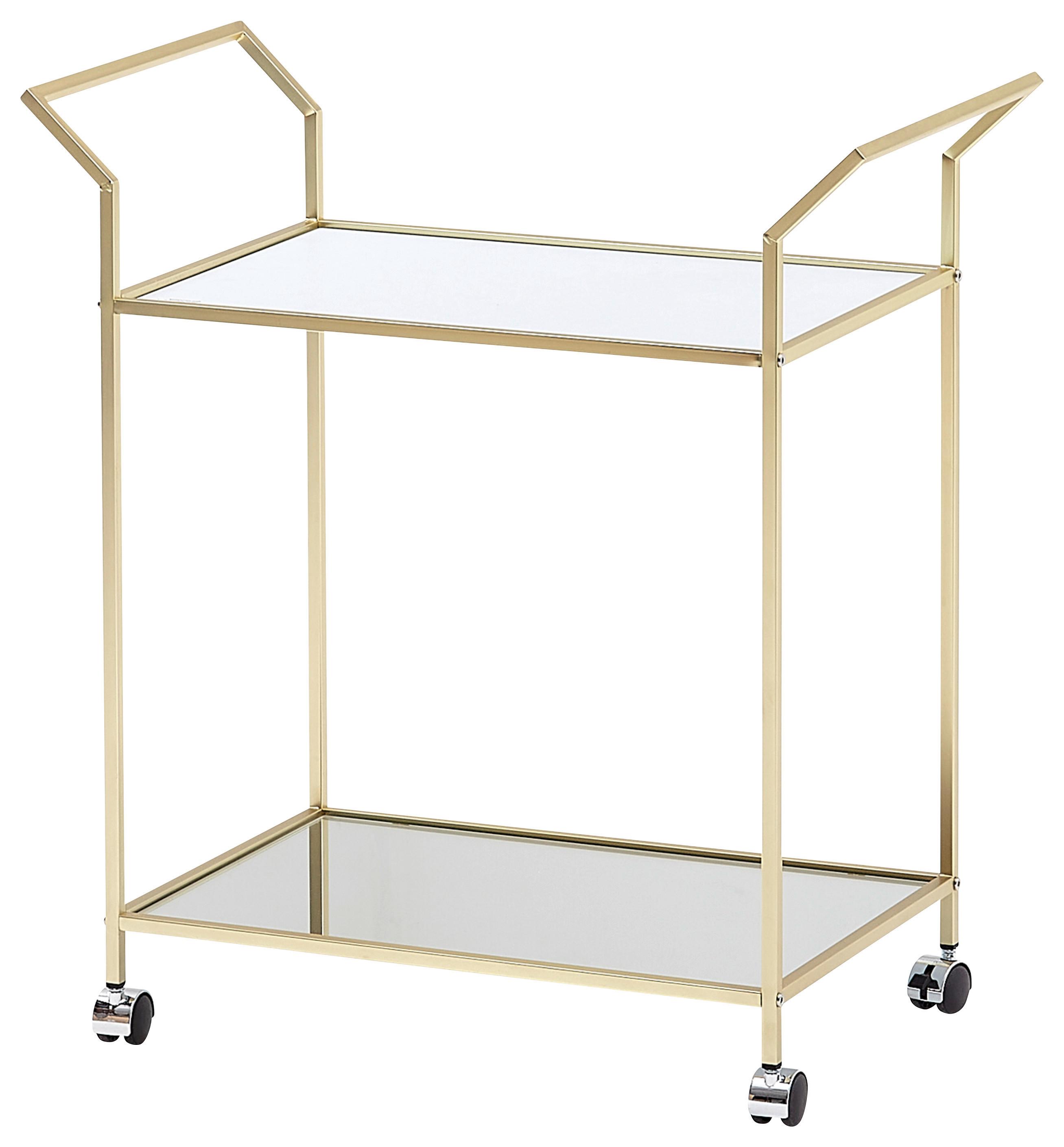 Servirni Voziček Wl6.505 - zlate barve, Moderno, kovina/umetna masa (73/37/78cm) - MID.YOU
