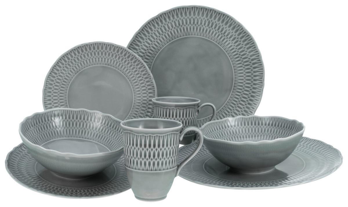 Kombiservice Sofia Stone in Grau, 8-teilig - Grau, Trend, Keramik (39,5/43/37cm) - Creatable