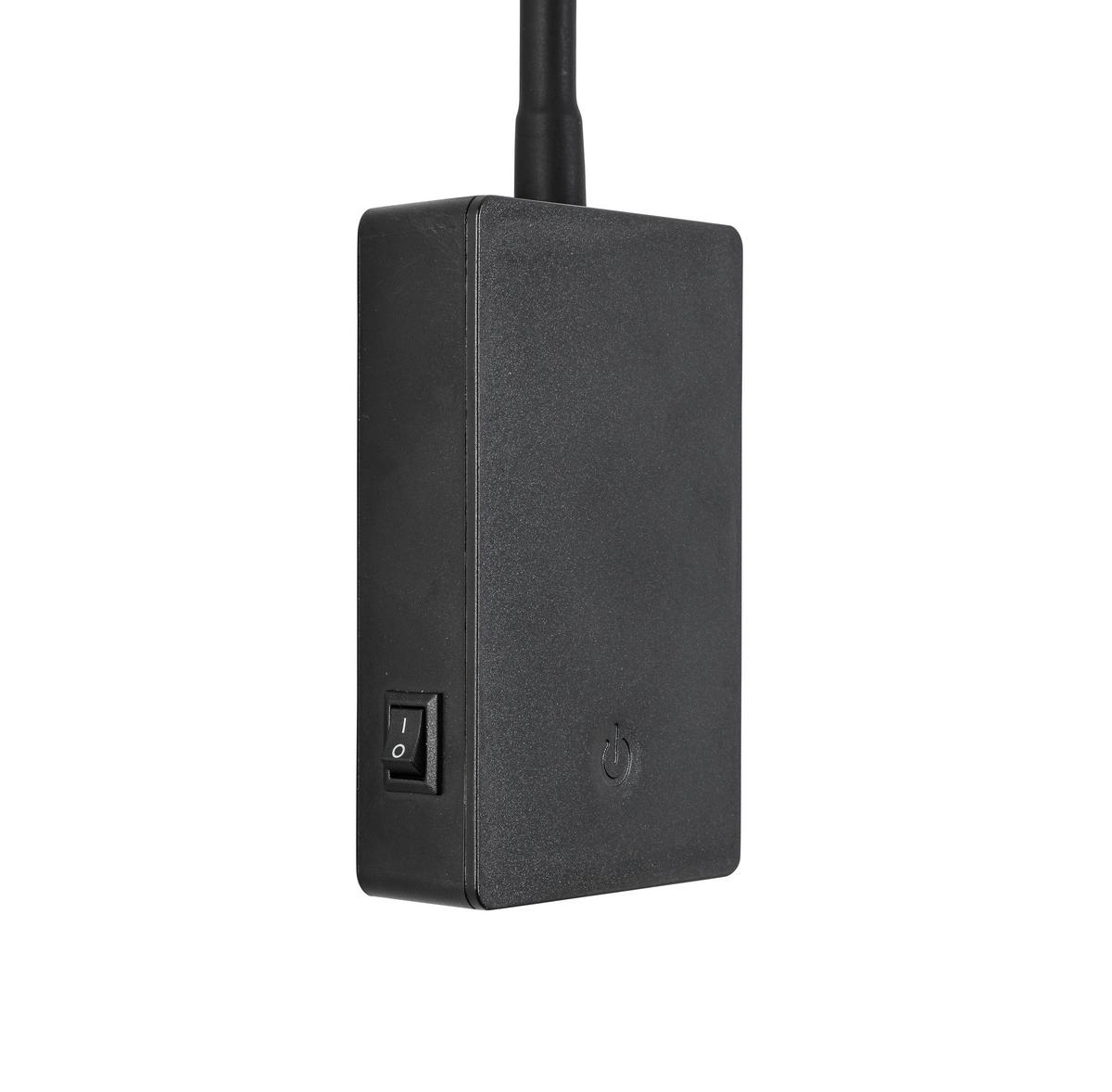 LED-Wandleuchte Witi Schwarz max. 2 Watt - Schwarz, MODERN, Kunststoff/Metall (3,08/7/max 49,65cm) - Mömax