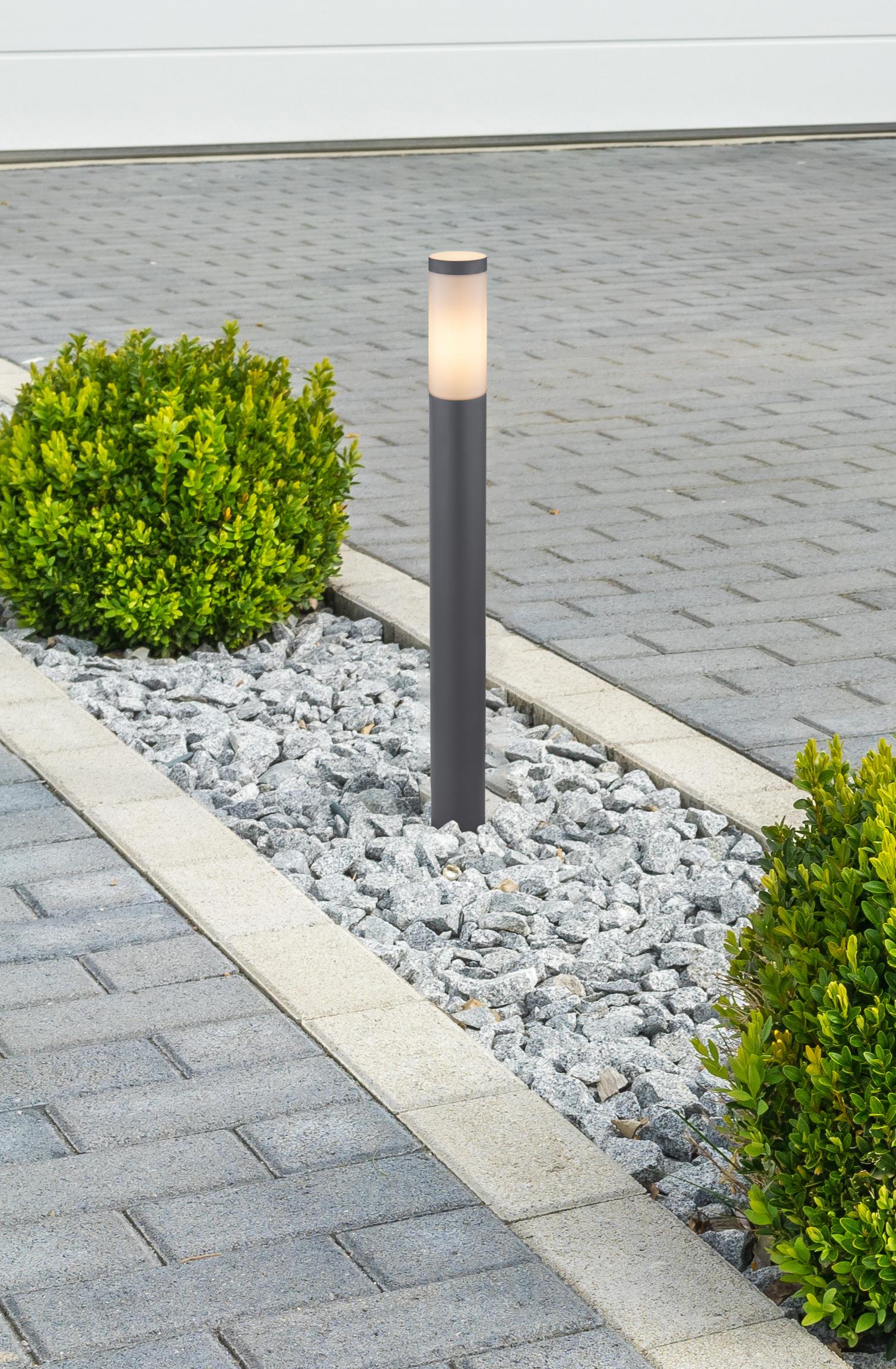 Außenleuchte Boston in Anthrazit max. 60 Watt - Anthrazit/Opal, Basics, Kunststoff/Metall (12,7/80cm) - Globo