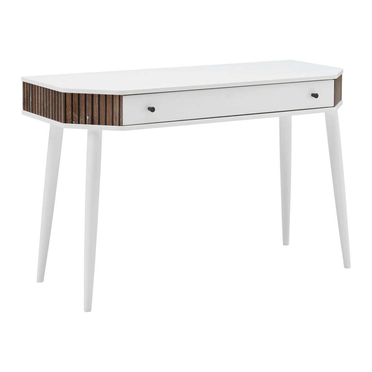 Schreibtisch Capri in Weiß/Eichefarben - Eichefarben/Schwarz, MODERN, Holz/Holzwerkstoff (120/76/50cm) - Mömax
