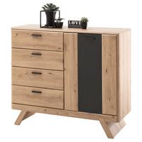 Sideboard Calais Grau/Eichefarben - Eichefarben/Anthrazit, MODERN, Holzwerkstoff/Metall (119/103/44cm) - Premium Living