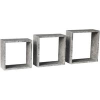 Etajeră perete 3/1 Simple 3 - gri, Modern, plastic/material pe bază de lemn (30-27-24/30-27-24/12cm) - Best Price