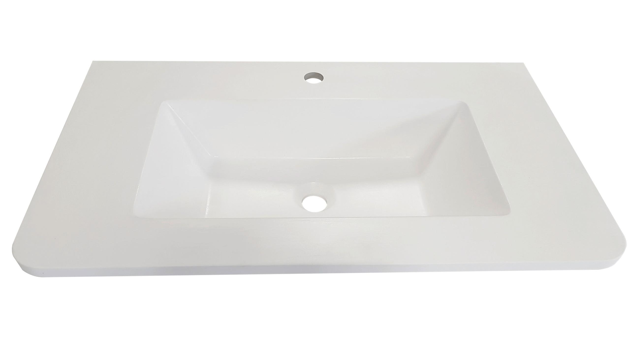 Umivaonik Lyra - bijela, Moderno, prirodni materijali (81/15/46cm)