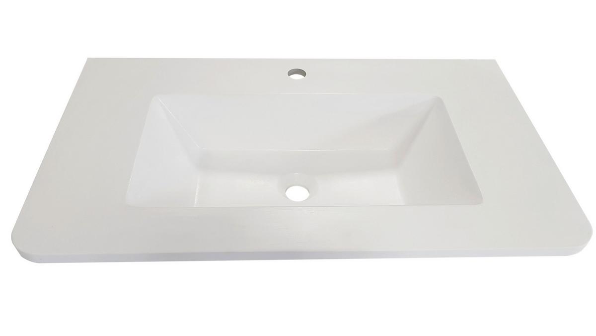 Umivaonik Lyra - bijela, Moderno, prirodni materijali (81/15/46cm)