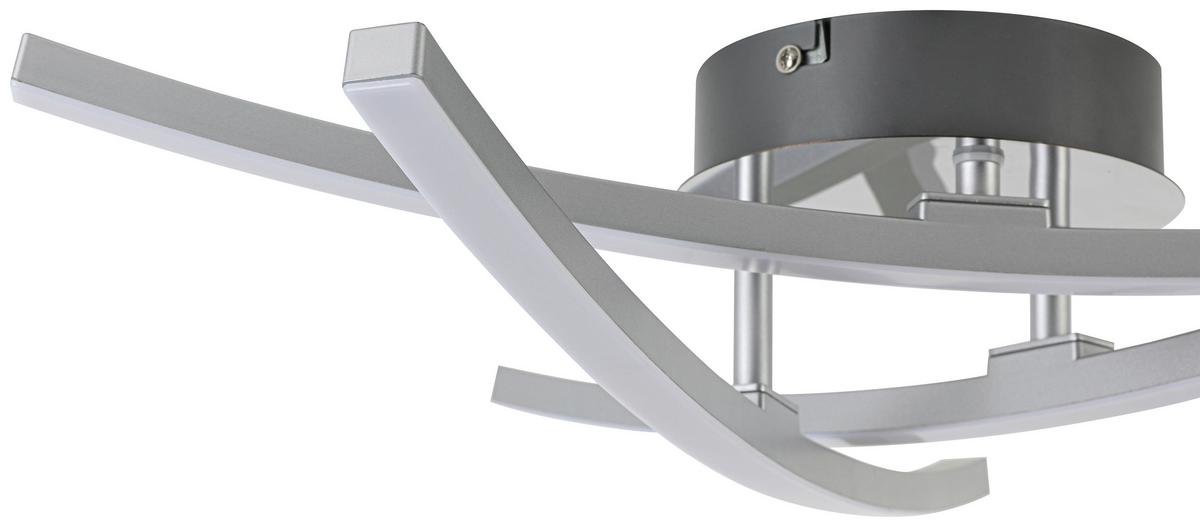 LED-Deckenleuchte Kristina Silber-/Chromfarben max. 18 W - Chromfarben/Silberfarben, MODERN, Kunststoff/Metall (52/11cm) - Mömax