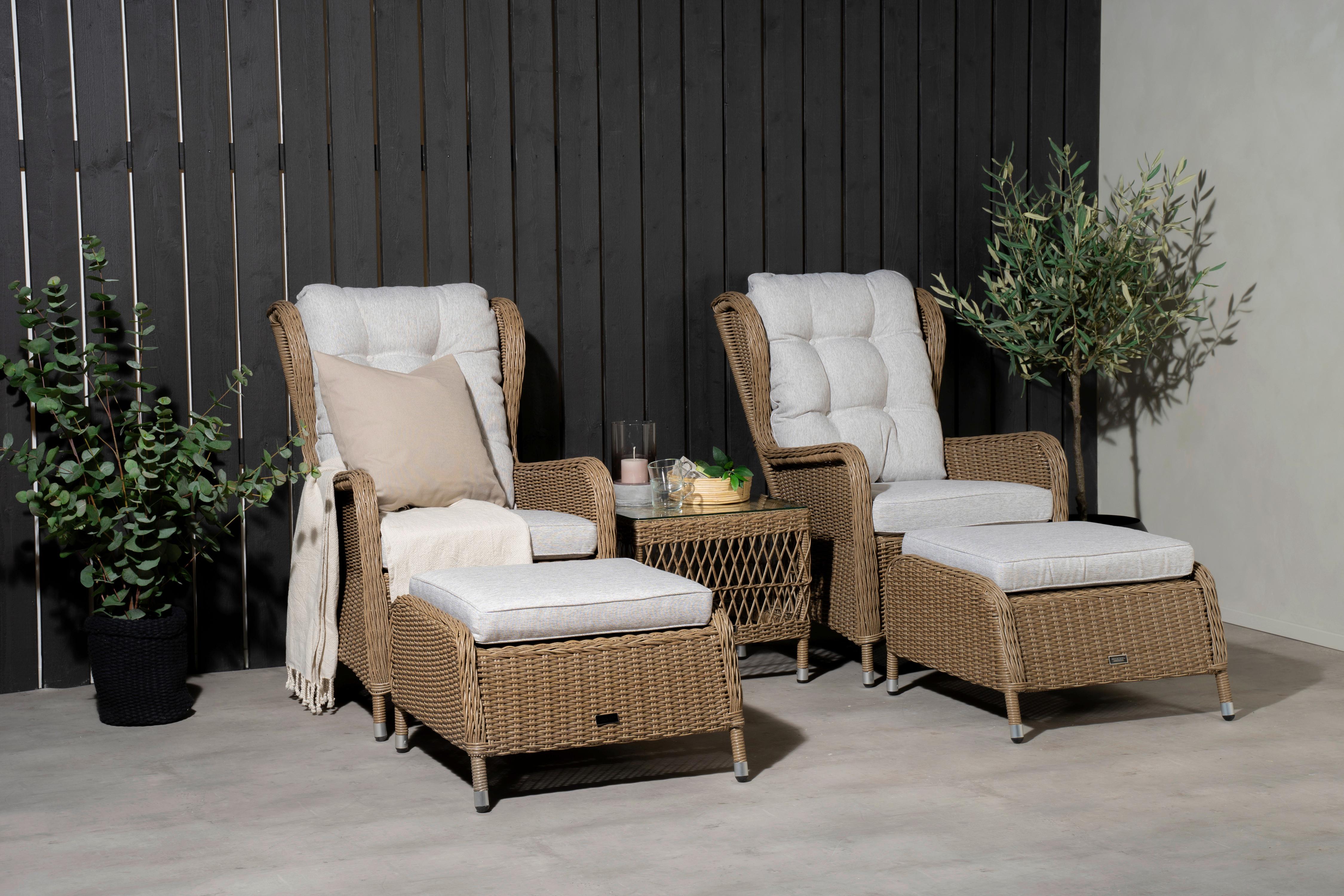 LOUNGEGARNITUR WASHINGTON - Beige/Braun, KONVENTIONELL, Kunststoff/Textil - Gardenson