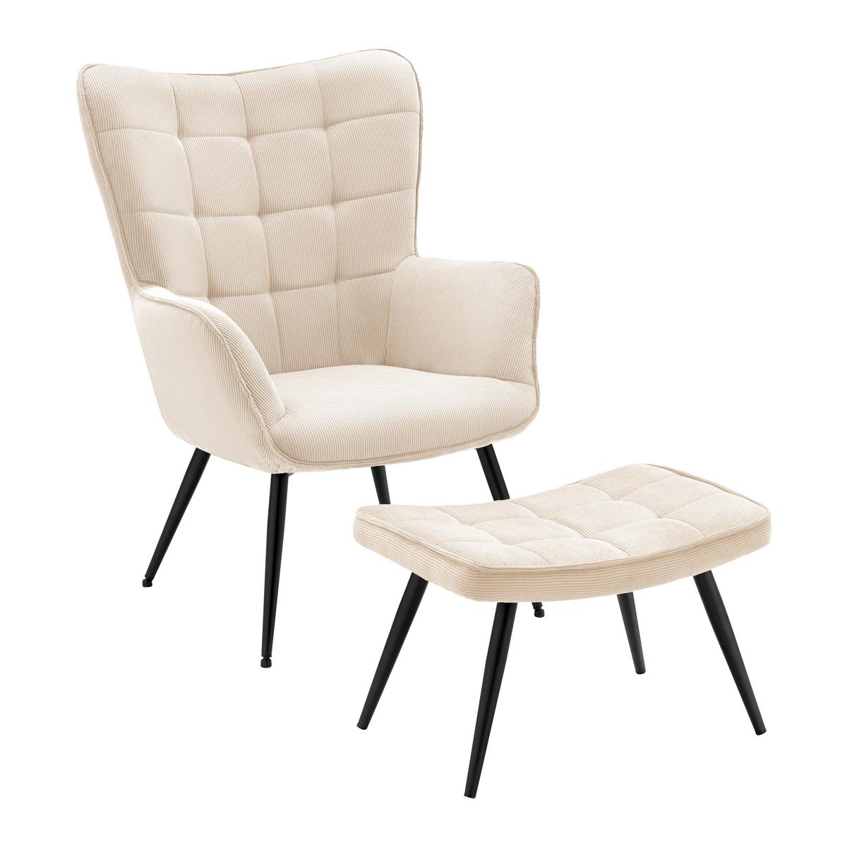 Ülőke Gunvor - bézs, Modern, textil/fa (59,5/39/40cm) - Mömax