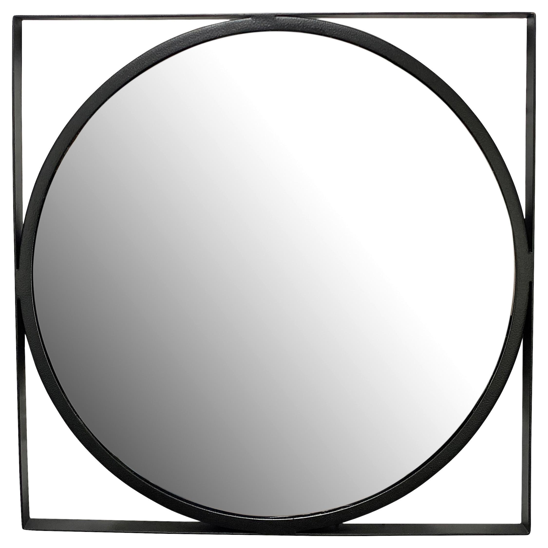 Wandspiegel Schwarz - Schwarz, Design, Glas/Metall (54/54/2,5cm) - MID.YOU