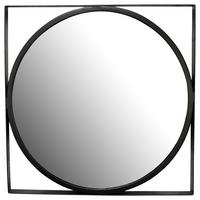 Wandspiegel Schwarz - Schwarz, Design, Glas/Metall (54/54/2,5cm) - MID.YOU