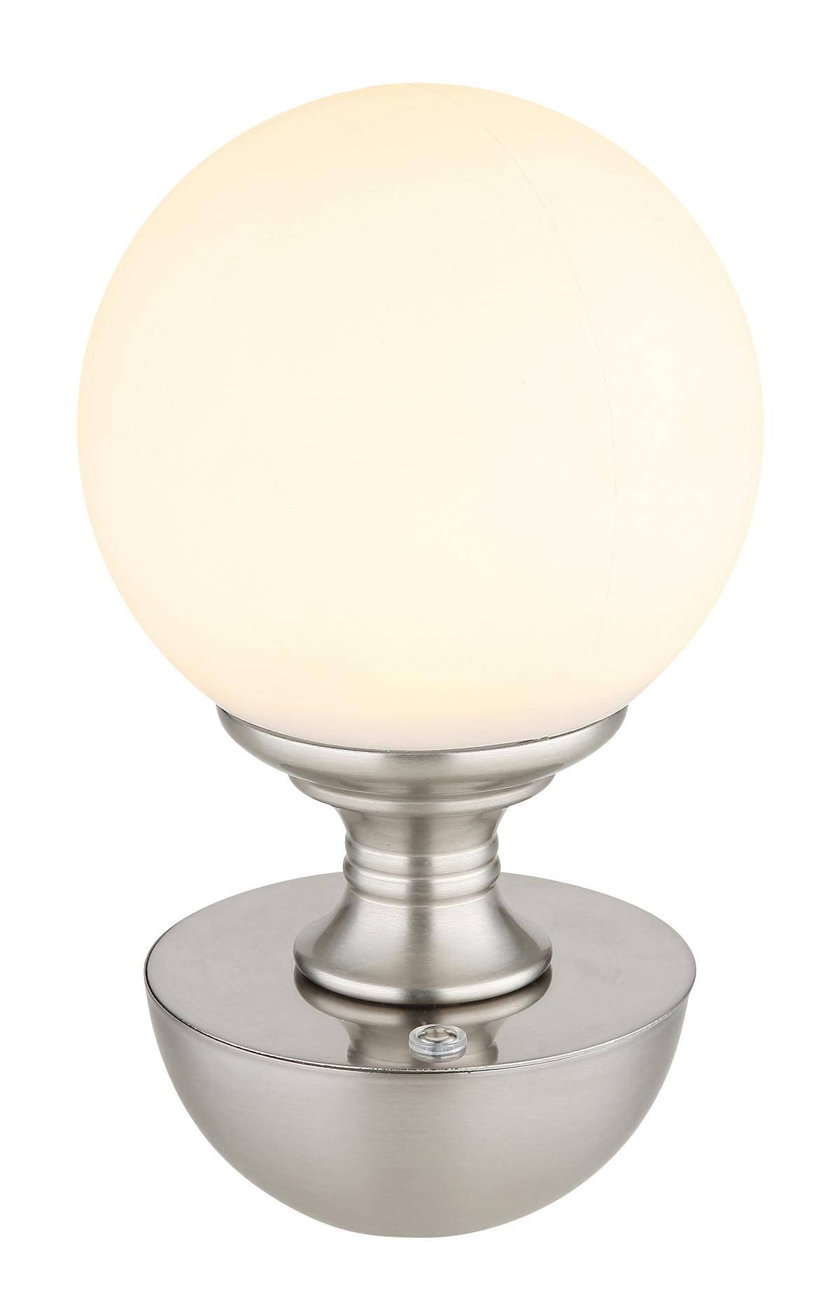 LED-Tischleuchte Tabina Weiß/Silberfarben max. 2,5 W - Weiss/Silberfarben, Konventionell, Kunststoff/Metall (12/21cm) - Globo