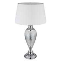 TISCHLEUCHTE 24143W LEILA - Klar/Chromfarben, Konventionell, Glas/Textil (38/66cm) - Globo