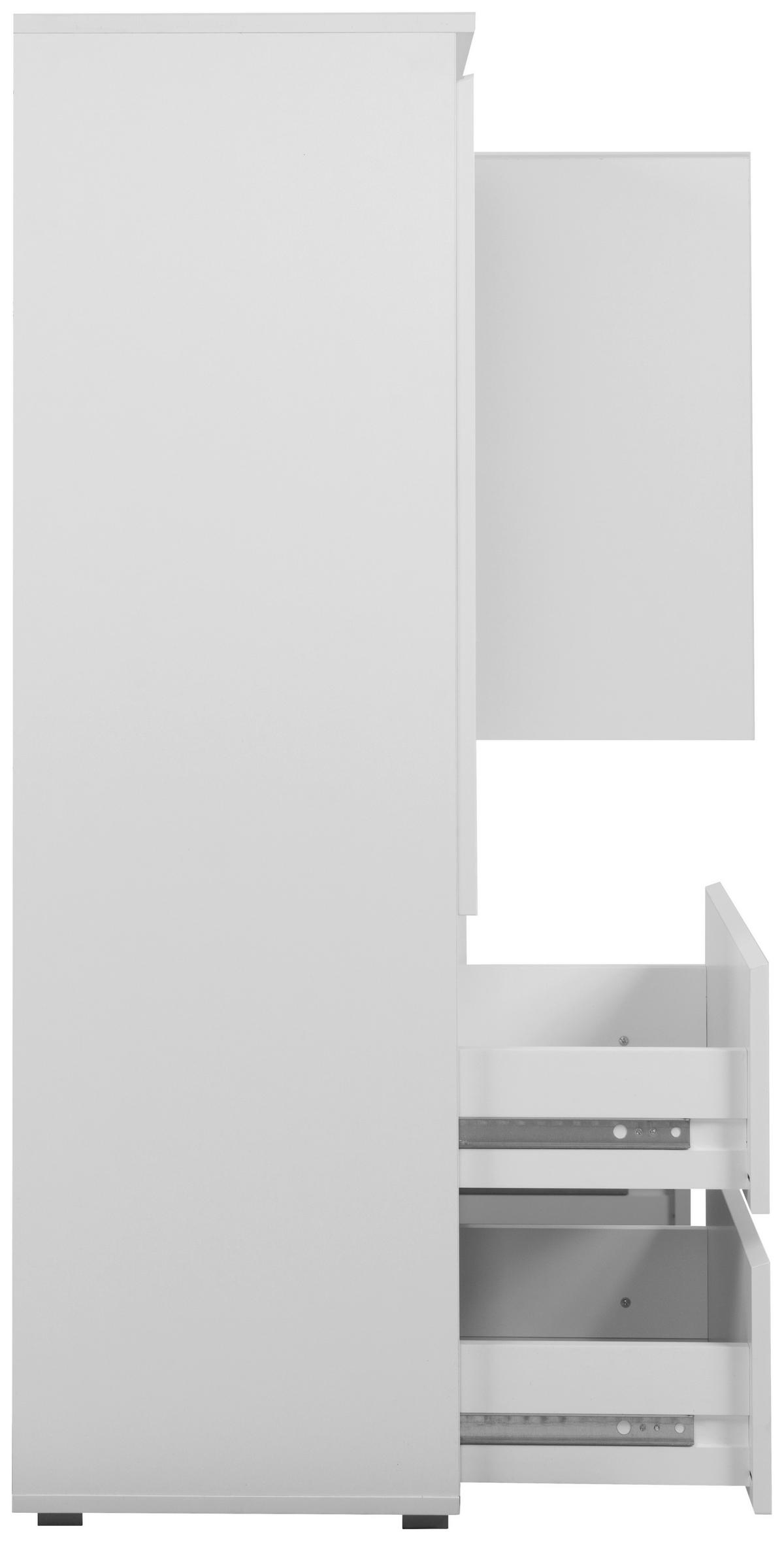 KOMODA WYSOKA IMAGE 53A - antracytowy/biały, Design, materiał drewnopochodny/tworzywo sztuczne (116/131/40cm) - MID.YOU