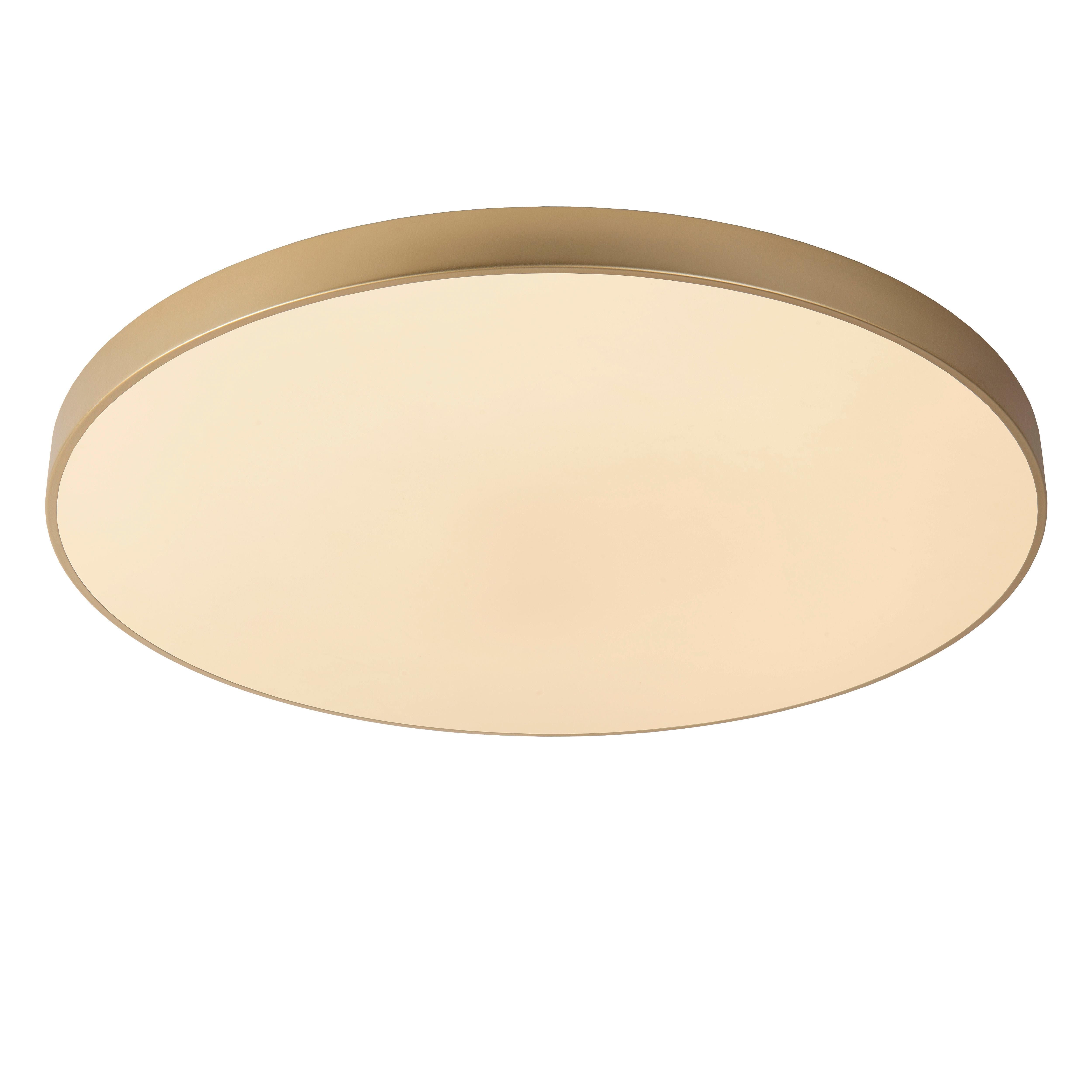 LAMPA SUFITOWA LED 79185/80/02 UNAR - kolor mosiężny, Konventionell, tworzywo sztuczne/metal (80/80/5cm) - Lucide