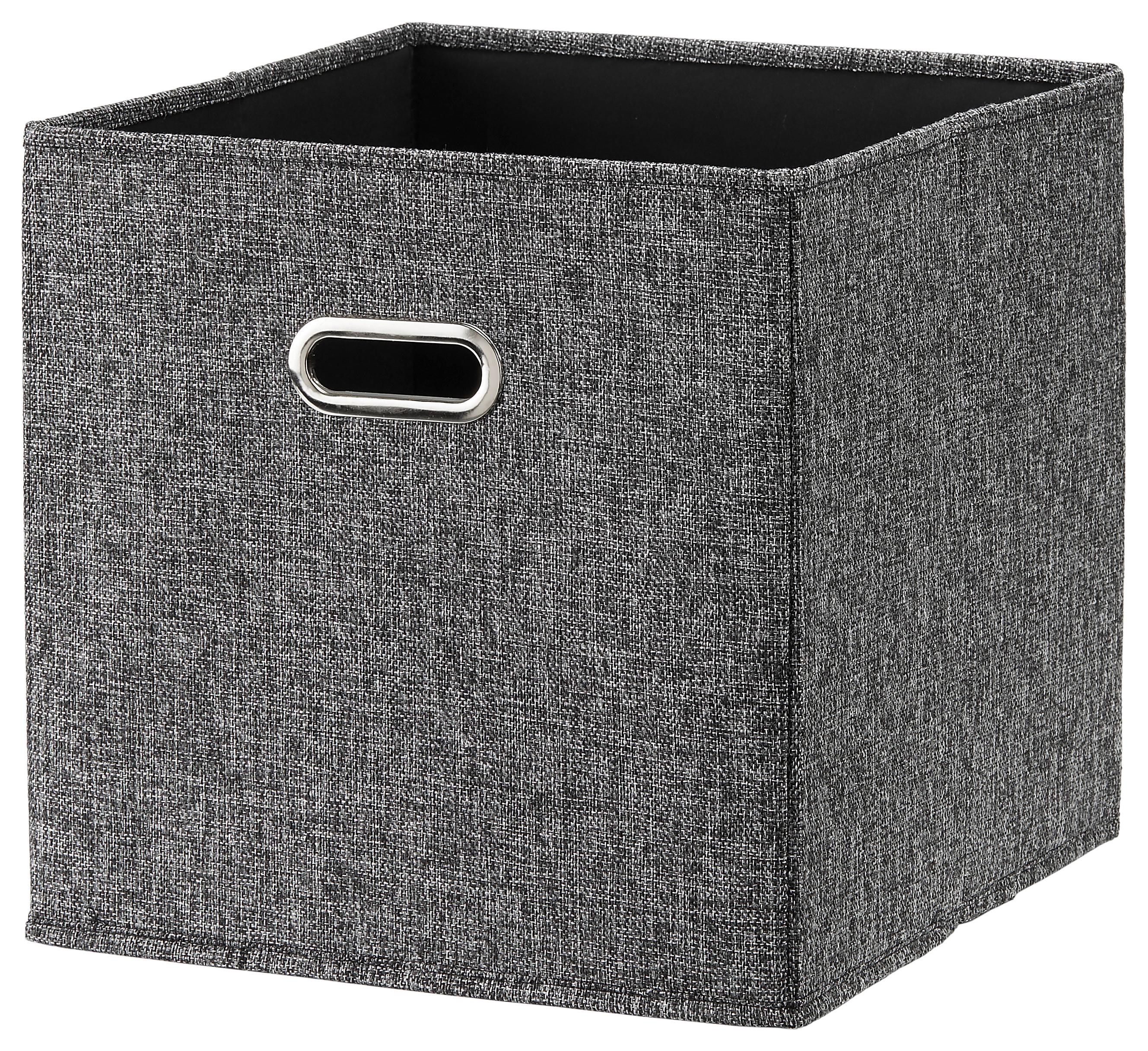 Faltbox Bobby ca. 34l - Schwarz, MODERN, Karton/Textil (33/32/33cm) - Premium Living