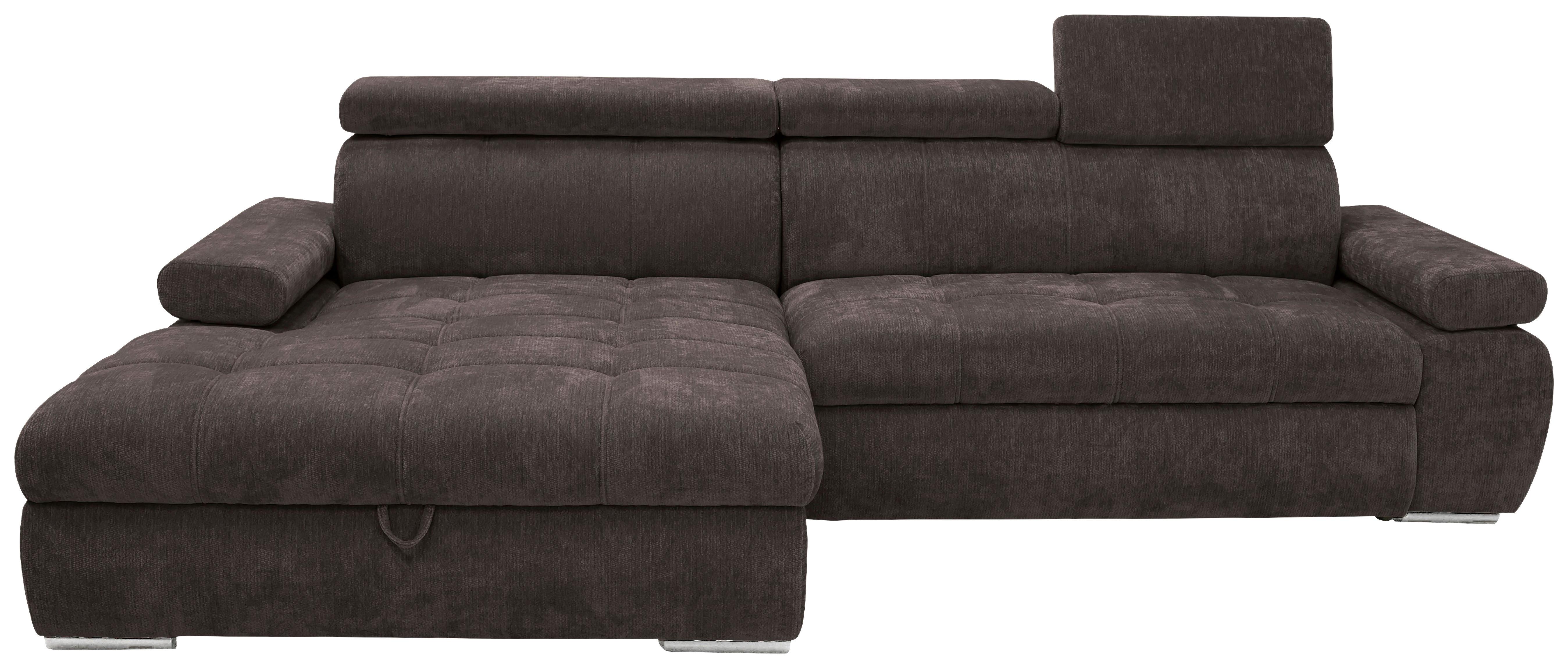 Kutna Garnitura Vegas - tamno smeđa/srebrne boje, Design, drvo/tekstil (173/294cm) - Modern Living