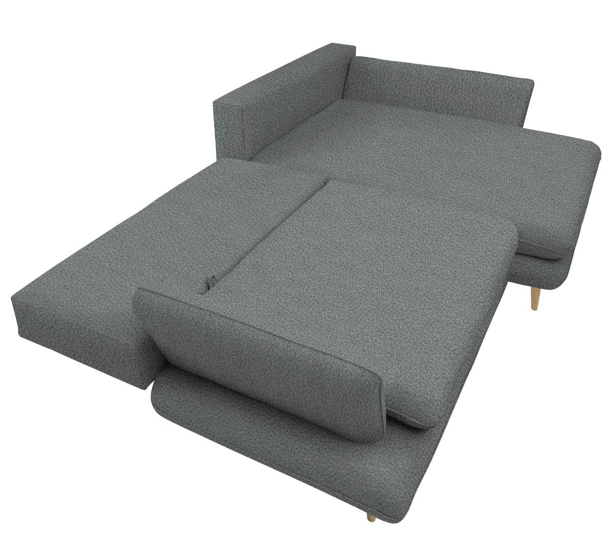 Ecksofa Monte Dunkelgrau - Dunkelgrau/Naturfarben, ROMANTIK / LANDHAUS, Holz/Textil (283/181cm) - Based