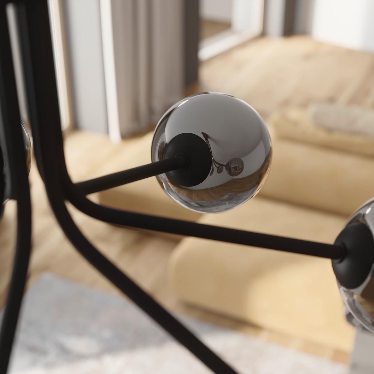 LAMPA SUFITOWA WIDNES - ciemnoszary, Design, metal/szkło (65/40cm) - Novel