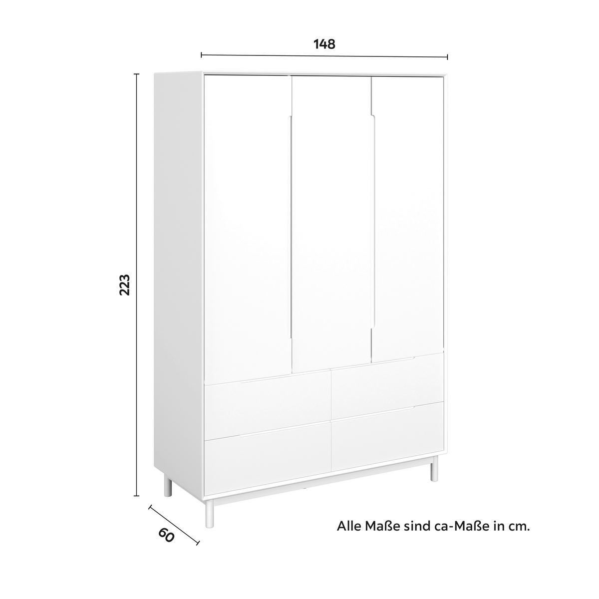 șIFONIER MARLO - alb, Modern, lemn/material pe bază de lemn (148/223/60cm) - Bessagi Home