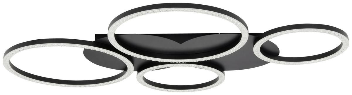 LED-Deckenleuchte Big Schwarz max. 40 Watt - Schwarz, MODERN, Kunststoff/Metall (82/52/5cm)