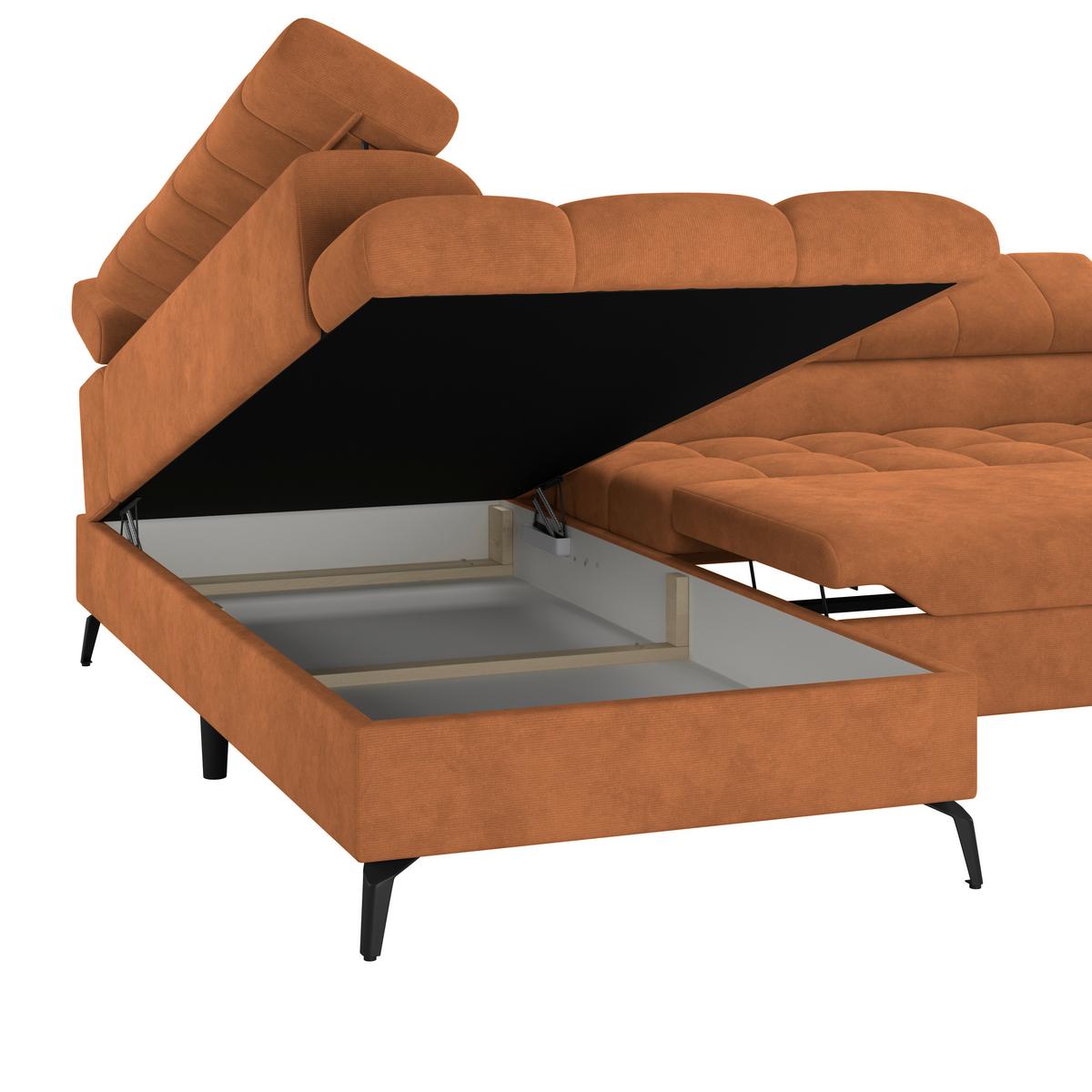 Kutna Garnitura Volf - boje hrđe/crna, Trend, tekstil/metal (203/261cm)