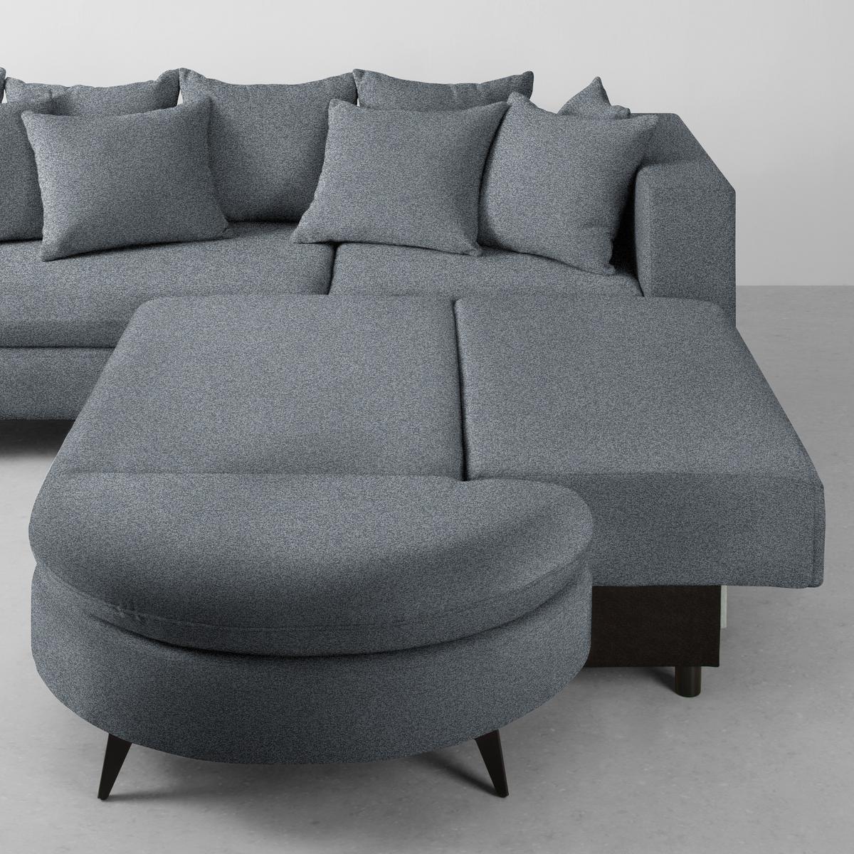 Ecksofa Axel Grau - Schwarz/Grau, MODERN, Textil/Metall (291/87/250cm) - Mömax