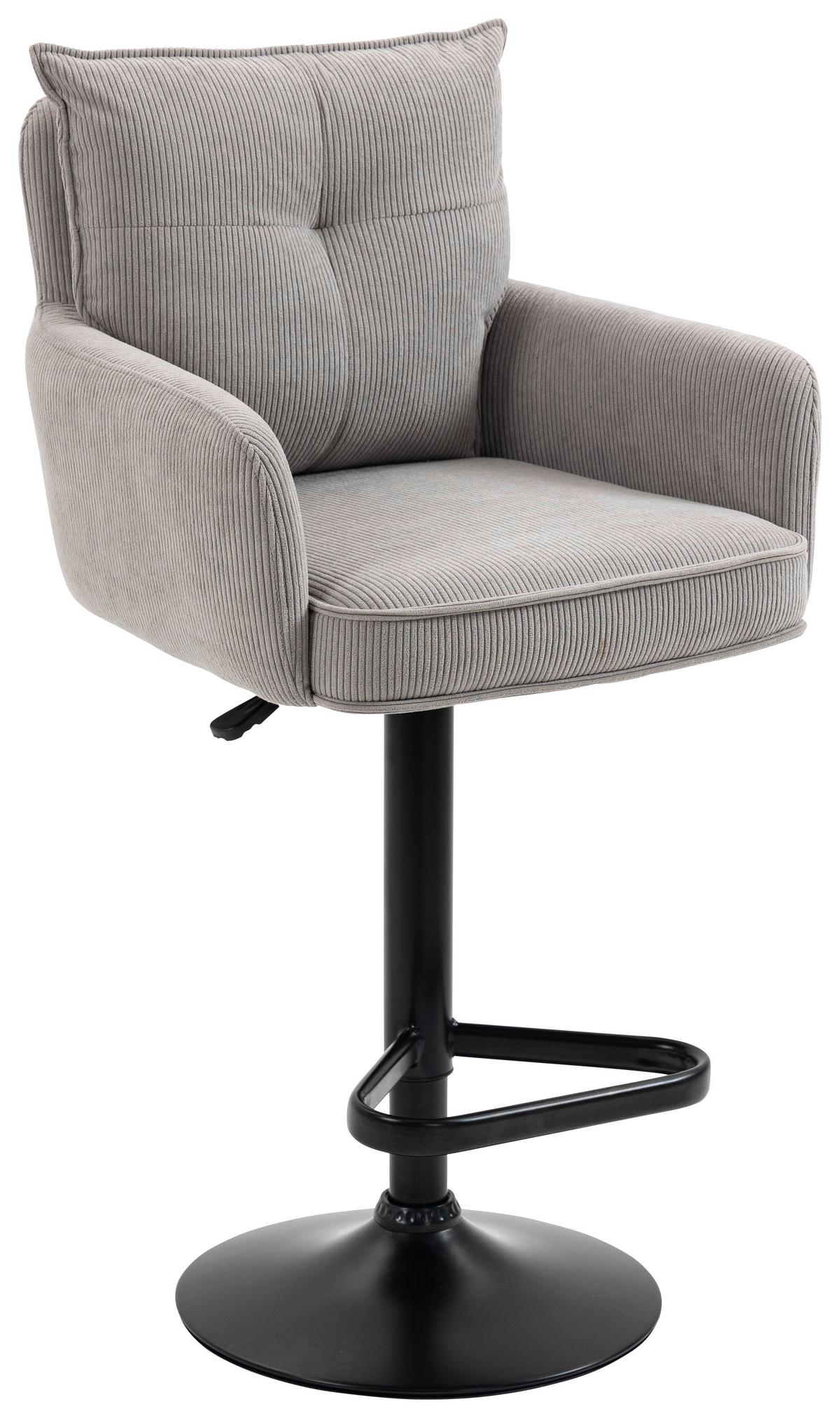 STOŁEK BAROWY POINT - czarny/taupe, Design, metal/tkanina (54/98-120/58cm) - Novel