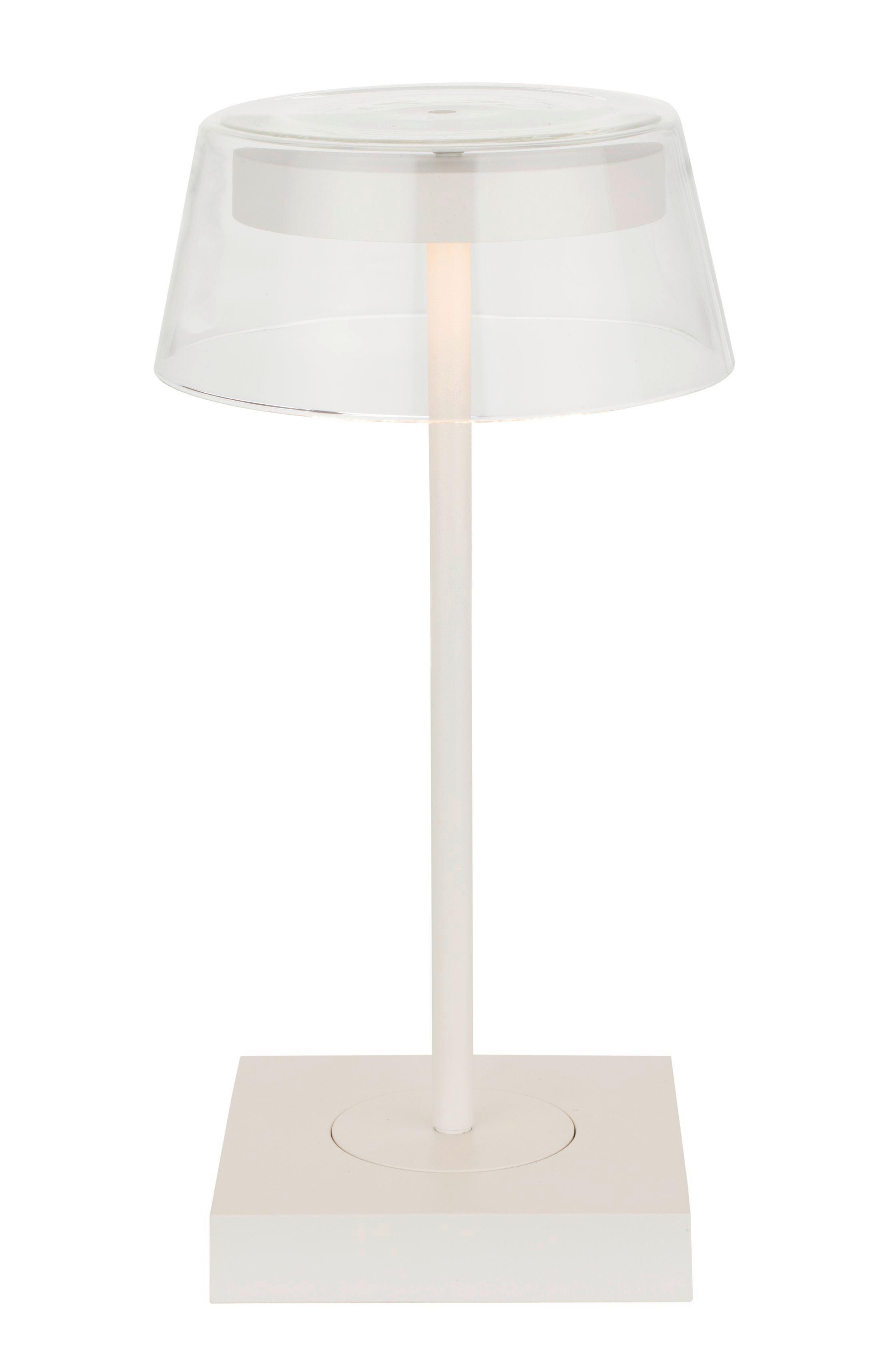 LAMPA STOŁOWA Z AKUMULATOREM CLEAR - biały, Design, metal/szkło (13,7/27cm) - Dieter Knoll