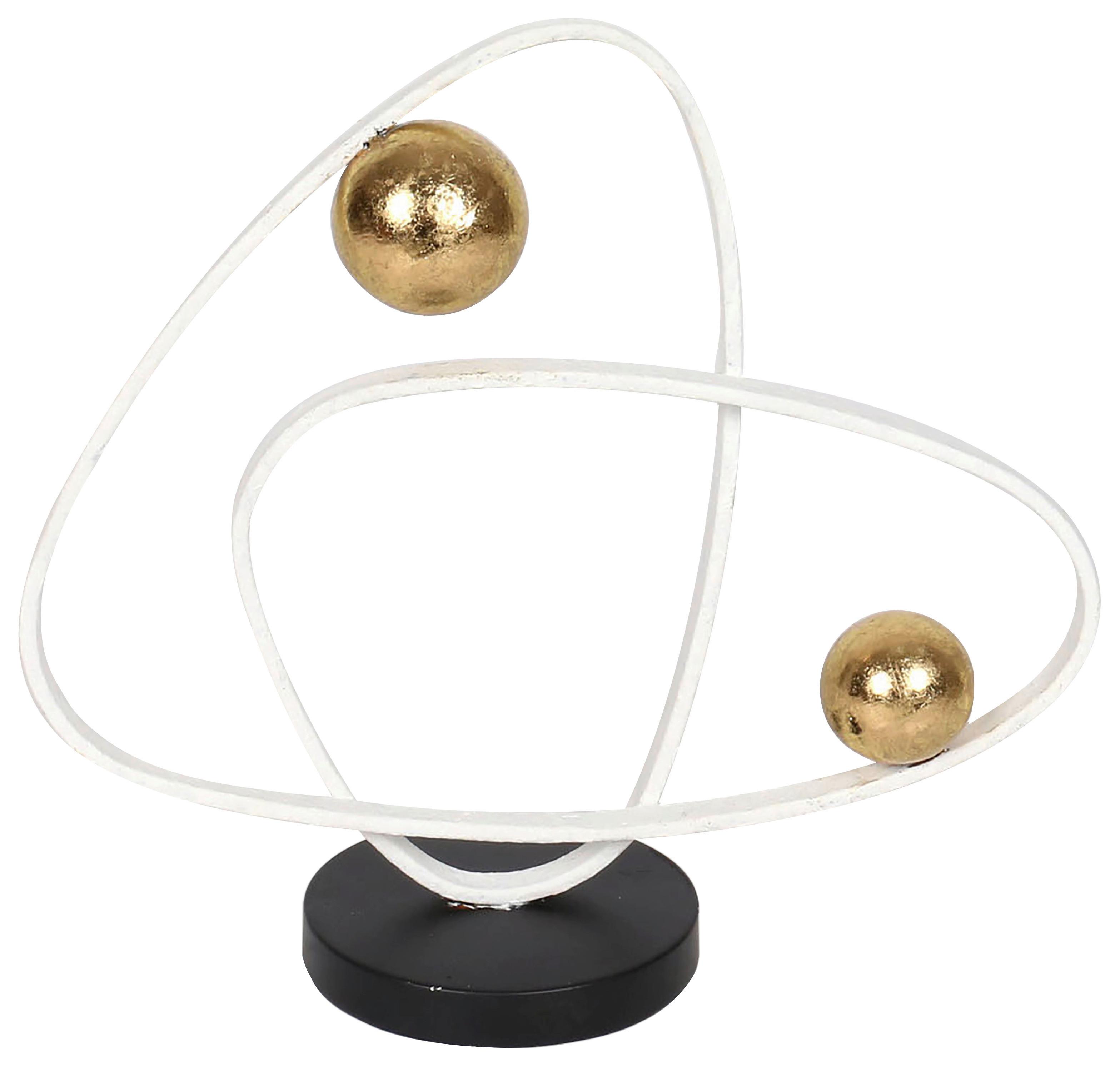 Objekt Dekorativni Torn 34x30,5x13cm - bijela/zlatne boje, Lifestyle, metal (34/30,5/13cm) - Mömax