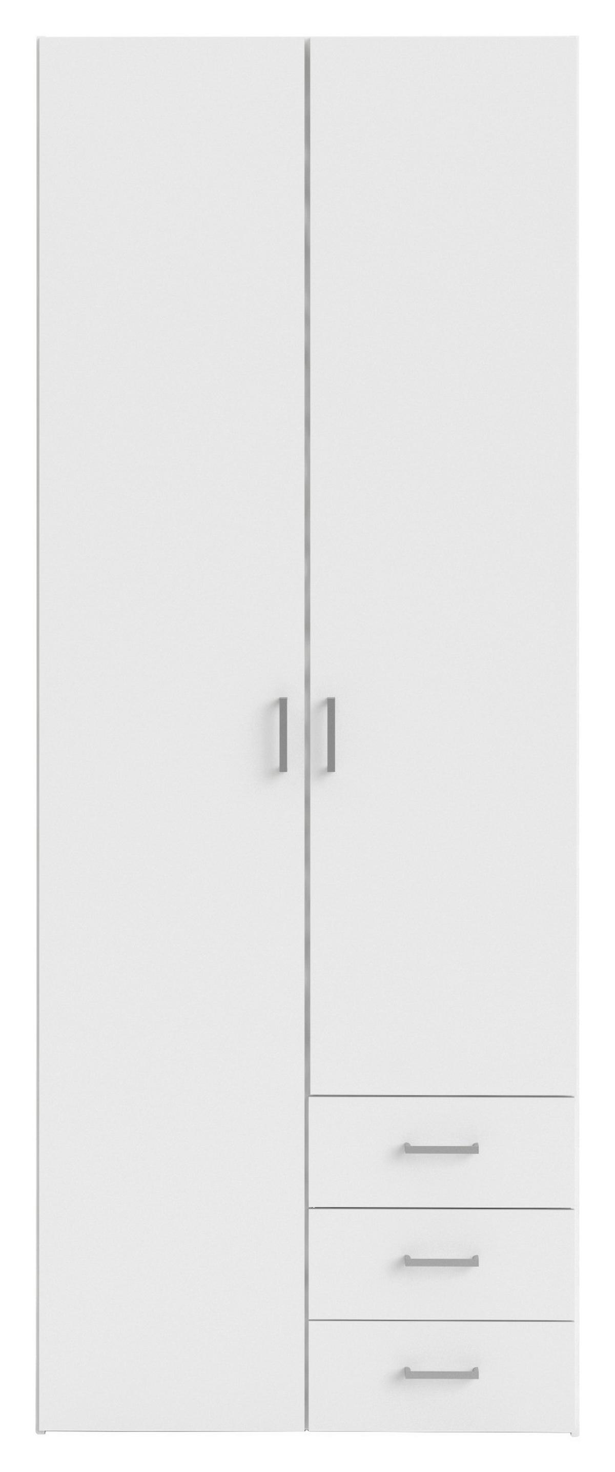 Omara Za Oblačila Space, Bela - srebrne barve/bela, Basics, kovina/leseni material (77,6/200,4/49,5cm) - P & B