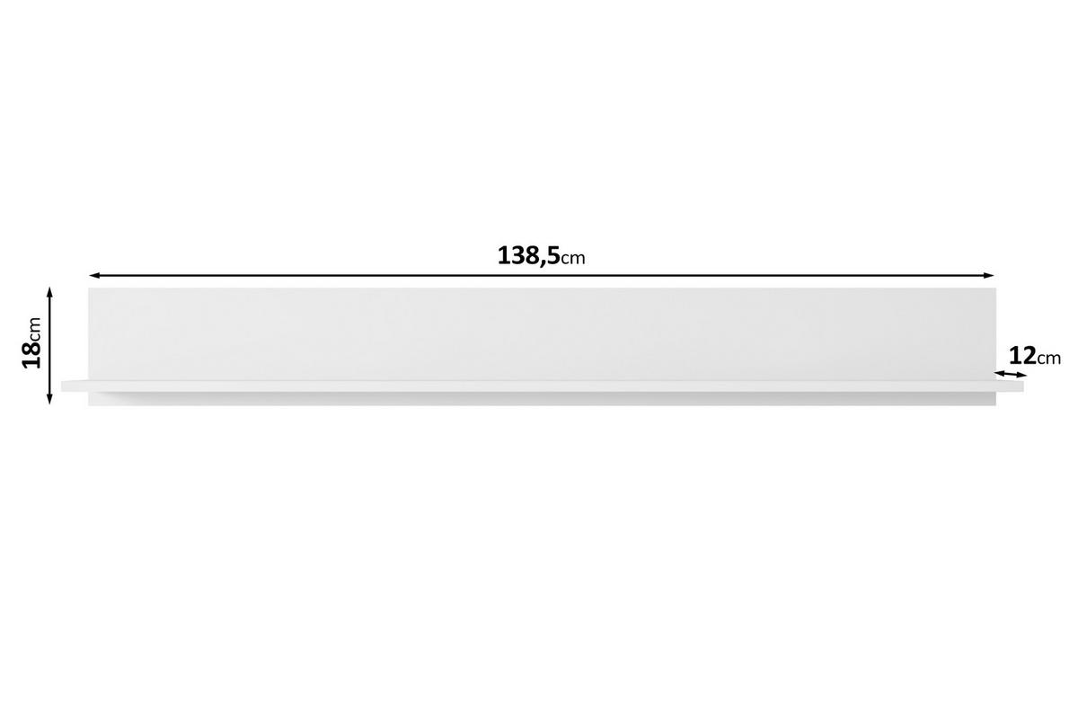 Stenska Polica Vera 138, Bela - bela, Design, leseni material (138,5/18/12cm) - Livetastic