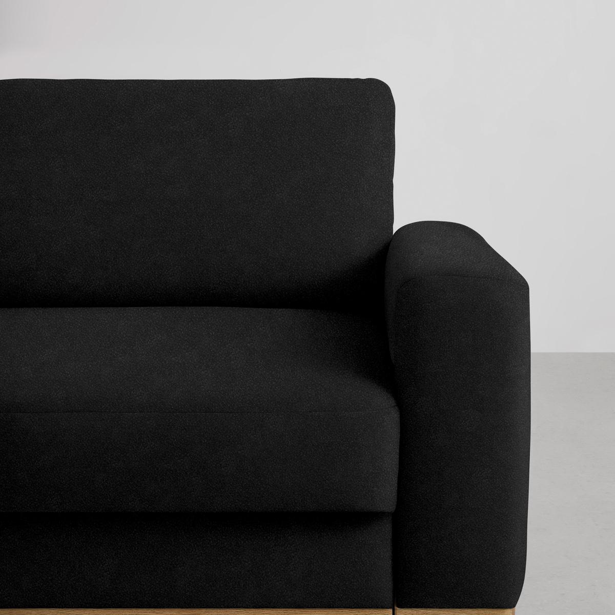 Wohnlandschaft Romeo Schwarz - Schwarz, KONVENTIONELL, Textil/Metall (167/87/234cm) - Zandiara