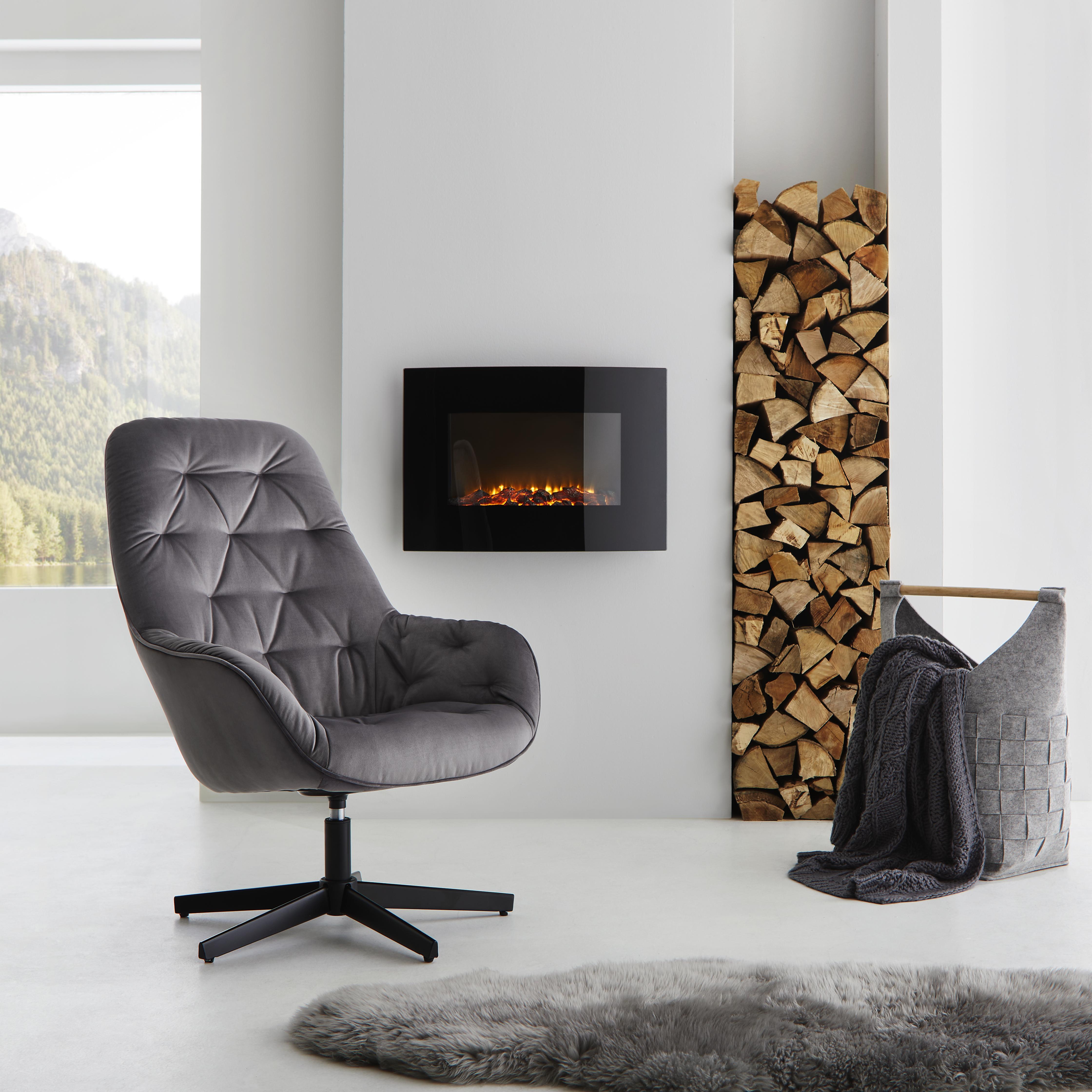 Sessel in Grau 'Marko' - Schwarz/Grau, MODERN, Textil/Metall (70,5/99/78cm) - Bessagi Home