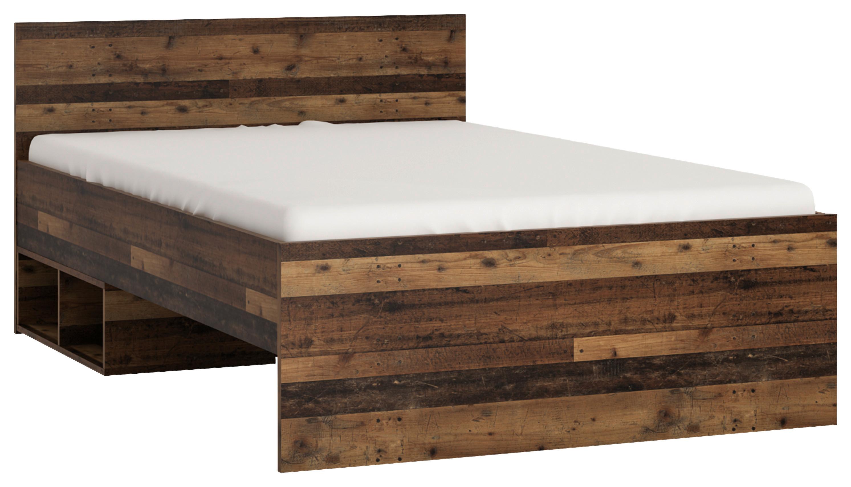 Krevet Nubi - tamno siva/boje starog hrasta, Moderno, drvni materijal/plastika (120/200cm) - Modern Living