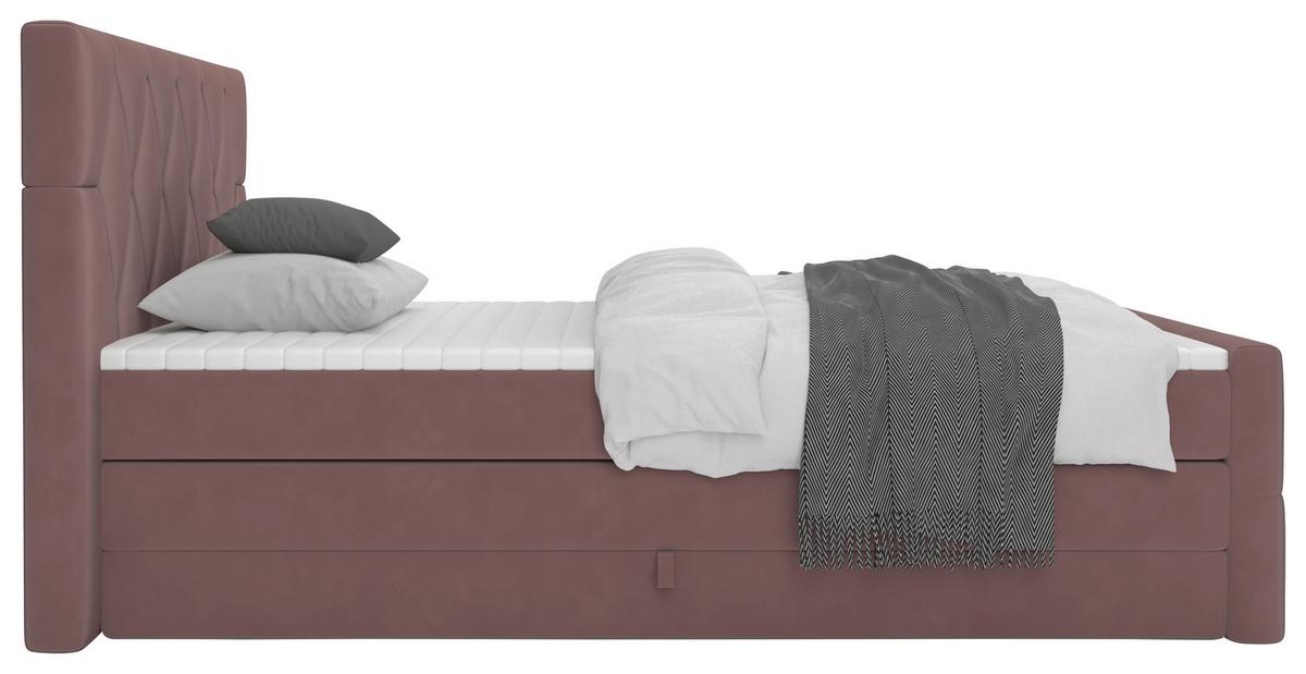 Boxspringbett Josie B Braun ca. 140x200cm - Schwarz/Braun, KONVENTIONELL, Holz/Holzwerkstoff (140/200cm) - Mömax