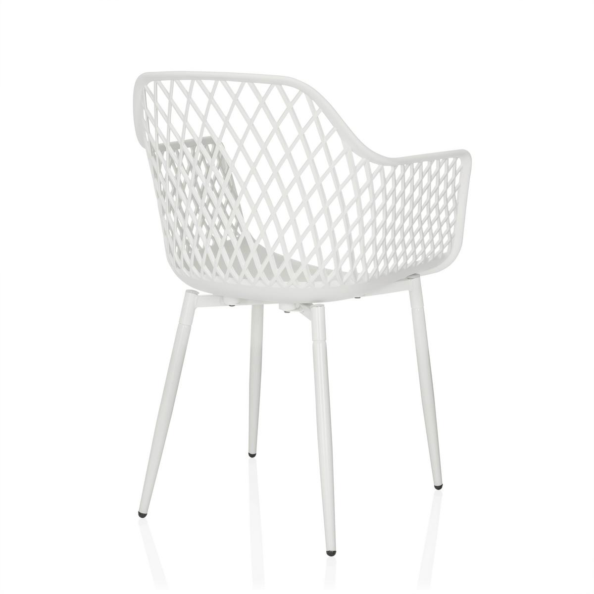 Vrtni Stol Begio L, Bela - bela, Moderno, kovina/umetna masa (56/81/50cm) - MID.YOU