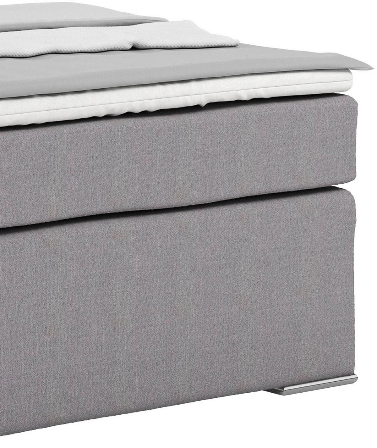 Boxspring Krevet Nero - boje kroma/sivo-bež, Konvencionalno, tekstil/metal (140/200cm) - Best Price