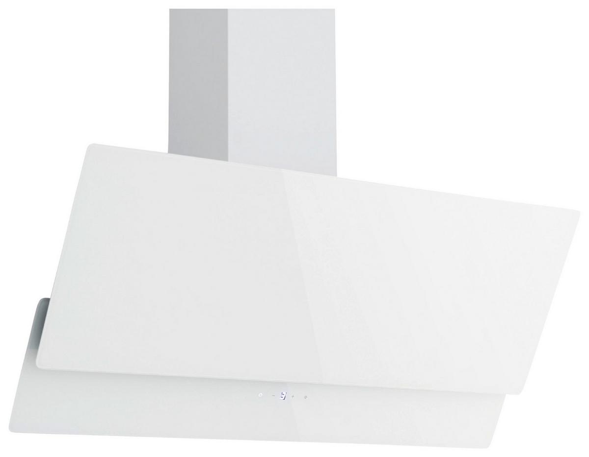 DUNSTABZUGSHAUBE RESPEKTA NIKA 90 CM - Weiß, Trend, Glas/Metall (89,5/34,5-109,5/38,5cm) - Respekta