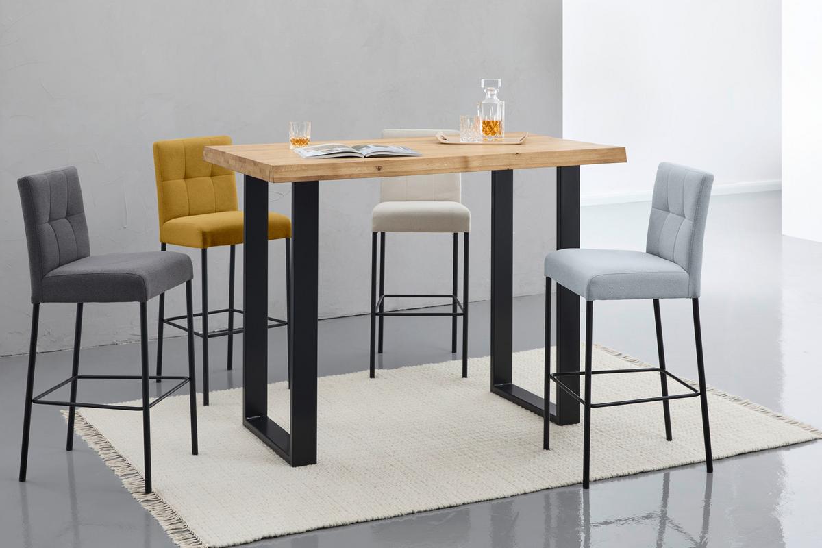 STÓŁ BAROWY COUNTRY - kolor dębowy/czarny, Natur, metal/drewno (140/80/105cm) - Landscape