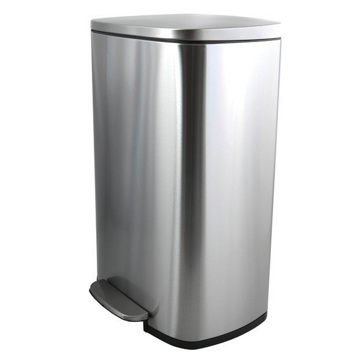 Treteimer Akira Brushed - Silberfarben/Schwarz, Basics, Kunststoff/Metall (42,7/29,7/64,3cm) - Spirella