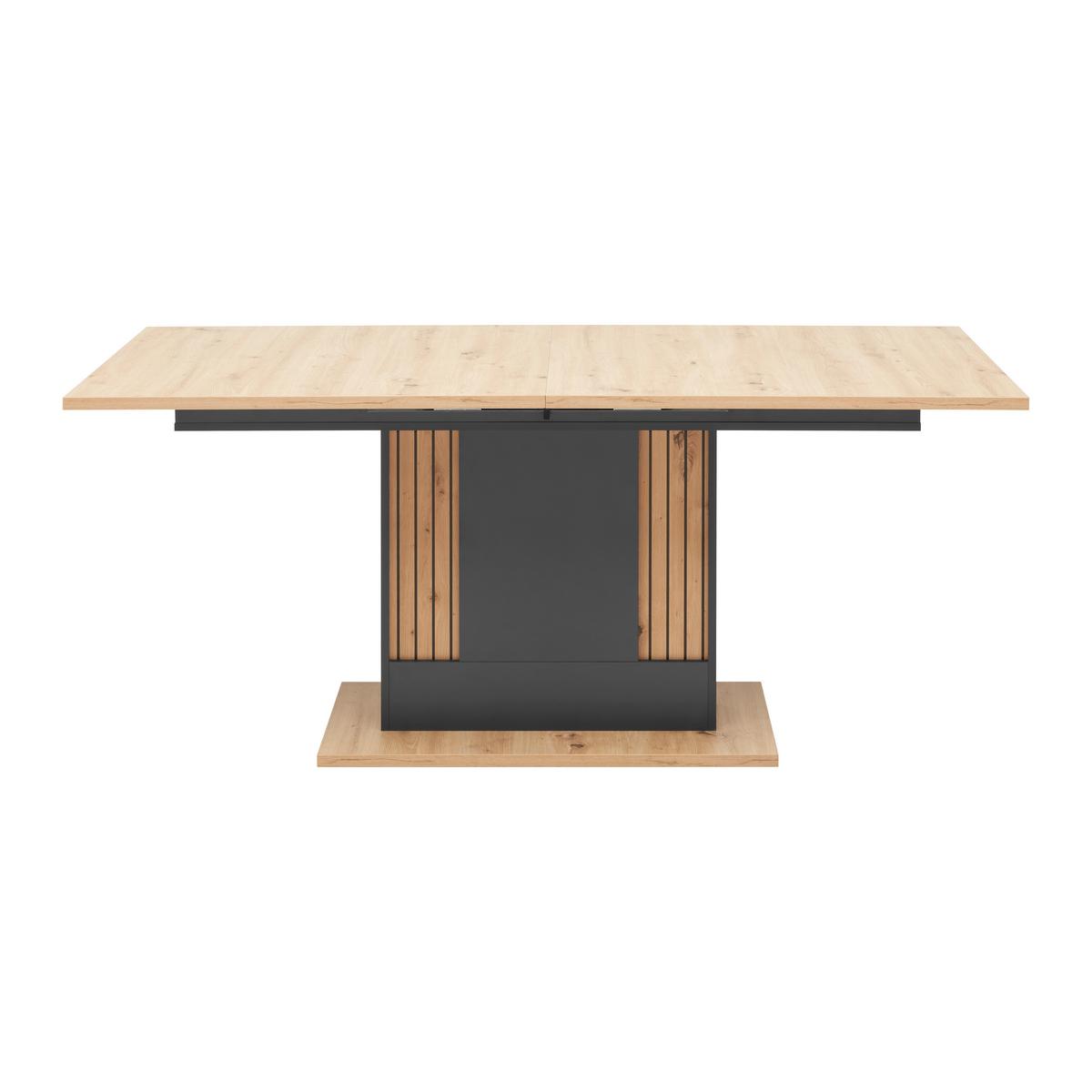 Ausziehtisch Alara Anthrazit/Artisan Eiche - MODERN, Holzwerkstoff (180-220/90/76,3cm) - Mömax