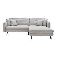 Sarokkanapé Dajana - világosszürke, Modern, textil/fa (251/102/173cm) - Bessagi Home